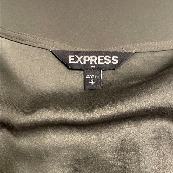 Express Olive Blouse with Gold Zipper - Picture 2 of 5